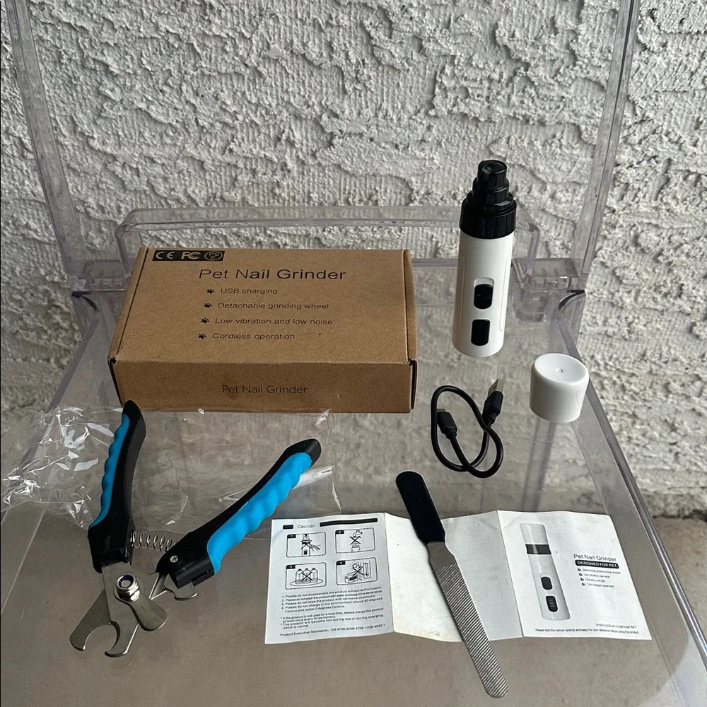 PawfectPawz™ Silent Cordless Nail Grinder with Clipper & filer-new set in a box
